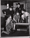 Tom Pedi, Sheldon Golomb, Brendan Fay [center] and unidentified others in the stage production King of the Whole Damn World