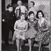 Tom Pedi, Joseph Macaulay, Francine Beers [left], Floria Mari [right] and unidentified in the stage production King of the Whole Damn World