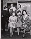 Tom Pedi, Joseph Macaulay, Francine Beers [left], Floria Mari [right] and unidentified in the stage production King of the Whole Damn World
