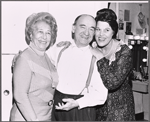 Eli Mintz, Kaye Ballard [right] and unidentified in rehearsal for the stage production Molly