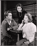 Paul Roebling, Ann Williams and Hermione Baddeley in rehearsal for the stage production The Milk Train Doesn't Stop Here Anymore