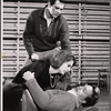 Clyde Ventura, Ann Williams and Paul Roebling in rehearsal for the stage production The Milk Train Doesn't Stop Here Anymore