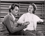 Paul Roebling and Hermione Baddeley in rehearsal for the stage production The Milk Train Doesn't Stop Here Anymore
