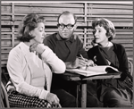 Hermione Baddeley, Herbert Machiz and Mildred Dunnock in rehearsal for the stage production The Milk Train Doesn't Stop Here Anymore