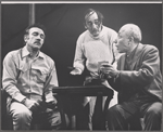 Dane Clark, Arnold Soboloff and Leonardo Cimino in the stage production Mike Downstairs