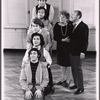 Alvin Kupperman, Lewis J. Stadlen, Daniel Fortus, Irwin Pearl, Gary Raucher, Shelley Winters and Arny Freeman in the stage production Minnie's Boys