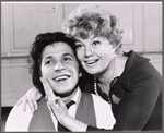 Irwin Pearl and Shelley Winters in the stage production Minnie's Boys
