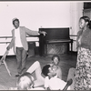 Avon Long [standing at left], Marion Ramsey [standing at right] and unidentified others in rehearsal for the pre-Broadway tryout of the stage production Miss Moffat