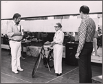 David Sabin, Bette Davis and Lee Goodman in rehearsal for the pre-Broadway tryout of the stage production Miss Moffat