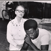 Bette Davis and Dorian Harewood in rehearsal for the pre-Broadway tryout of the stage production Miss Moffat