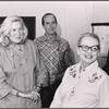 Anne Francine, Lee Goodman, Bette Davis and unidentified in rehearsal for the pre-Broadway tryout of the stage production Miss Moffat