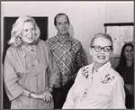 Anne Francine, Lee Goodman, Bette Davis and unidentified in rehearsal for the pre-Broadway tryout of the stage production Miss Moffat