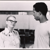 Bette Davis and Dorian Harewood in rehearsal for the pre-Broadway tryout of the production Miss Moffat
