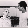 Bette Davis and Dorian Harewood in rehearsal for the pre-Broadway tryout of the stage production Miss Moffat
