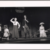 Bette Davis, Lee Goodman [standing center], Dody Goodman [seated at right] and unidentified others in the pre-Broadway tryout of the production Miss Moffat