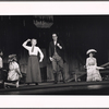 Bette Davis, Lee Goodman [standing center], Dody Goodman [seated at right] and unidentified others in the pre-Broadway tryout of the stage production Miss Moffat