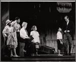 Bette Davis [seated left], Lee Goodman [standing right] and unidentified others in the pre-Broadway tryout of the production Miss Moffat