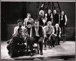Lex Monson, Melvin Scott, Frances Hyland, Louis Zorich [in vest], Rod Steiger [arms raised], Roy Poole [background third from right] and ensemble in the stage production of Moby Dick