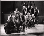 Lex Monson, Melvin Scott, Frances Hyland, Louis Zorich [in vest], Rod Steiger [arms raised], Roy Poole [background third from right] and ensemble in the stage production Moby Dick