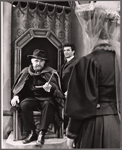 Rod Steiger, Roy Poole and Frances Hyland [back to camera] in the stage production of Moby Dick