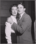 Patricia Jessel and Denholm Elliott in rehearsal for the stage prodution Monique