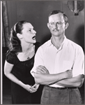 Anne Meacham and Wally Cox in rehearsal for the stage production Moonbirds