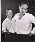 Wally Cox and Michael Hordern in rehearsal for the stage production Moonbirds