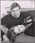 Joe Ponazecki and Sandy Dennis in rehearsal for the stage production Motel