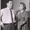 Myron McCormick and Vicki Cummings in rehearsal for the stage production Motel