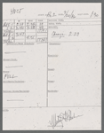 Stage manager's log