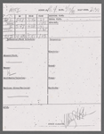 Stage manager's log