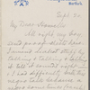 Howells, [William Dean], ALS to. Sep. 20, [1874].