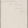 Howells, [William Dean], ALS to. Sep. 20, [1874].