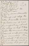 Howells, [William Dean], ALS to. Oct. 24, [1874].