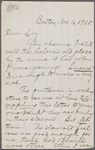 Howells, [William Dean], ALS to. [Nov. 20, 1874]. Fictionally dated Nov. 16, 1935.