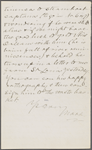 Howells, Mrs W. D., ALS to, mutilated; with postscript to W. D. Howells. [Feb. 1875].