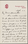 Howells, [William Dean], ALS to. Apr. 24, [1875].