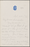 Howells, [William Dean], ALS to. Apr. 22, 1876. 