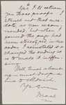 Howells, [William Dean], ALS to. Jan. 8, [1880]. 