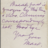 Howells, [William Dean], ALS to. Jun. 9, 1880. 