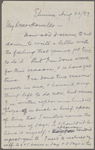 Howells, [William Dean], ALS to. Aug. 22, 1883. 