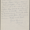 Howells, [William Dean], ALS to. Jul. 21, 1885. 