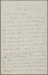 Howells, [William Dean], ALS to. Aug. 24, 1889. 