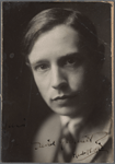 Portrait photograph of David Garnett, signed and dated March 15, 1923