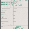 Stage manager's log