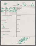 Stage manager's log