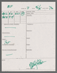 Stage manager's log