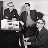 Marty Brill, Albert Hague and unidentified in rehearsal for the stage production Cafe Crown