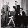 Sam Levene, Brenda Lewis, Tommy Rall and Theodore Bikel in rehearsal for the stage production Cafe Crown
