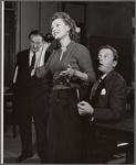 Martha Scott, Ralph Meeker and unidentified in the stage production Cloud 7